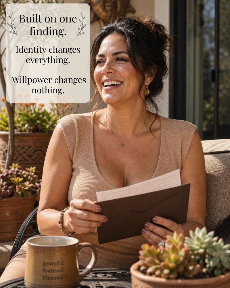 Woman reading The Brown Letters on her porch